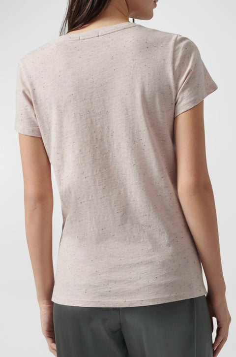 Speckled Short-Sleeve V Neck Schoolboy Tee